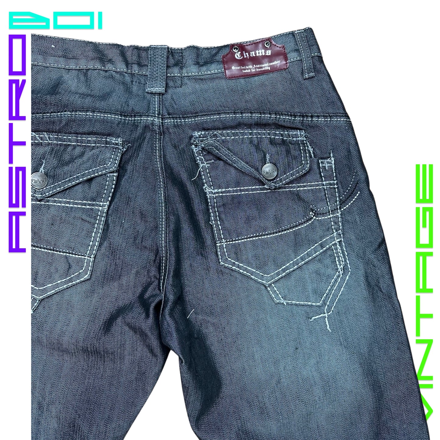 VINTAGE Y2K CHAMPS DENIM CHAMBRAY JEANS _ 32"