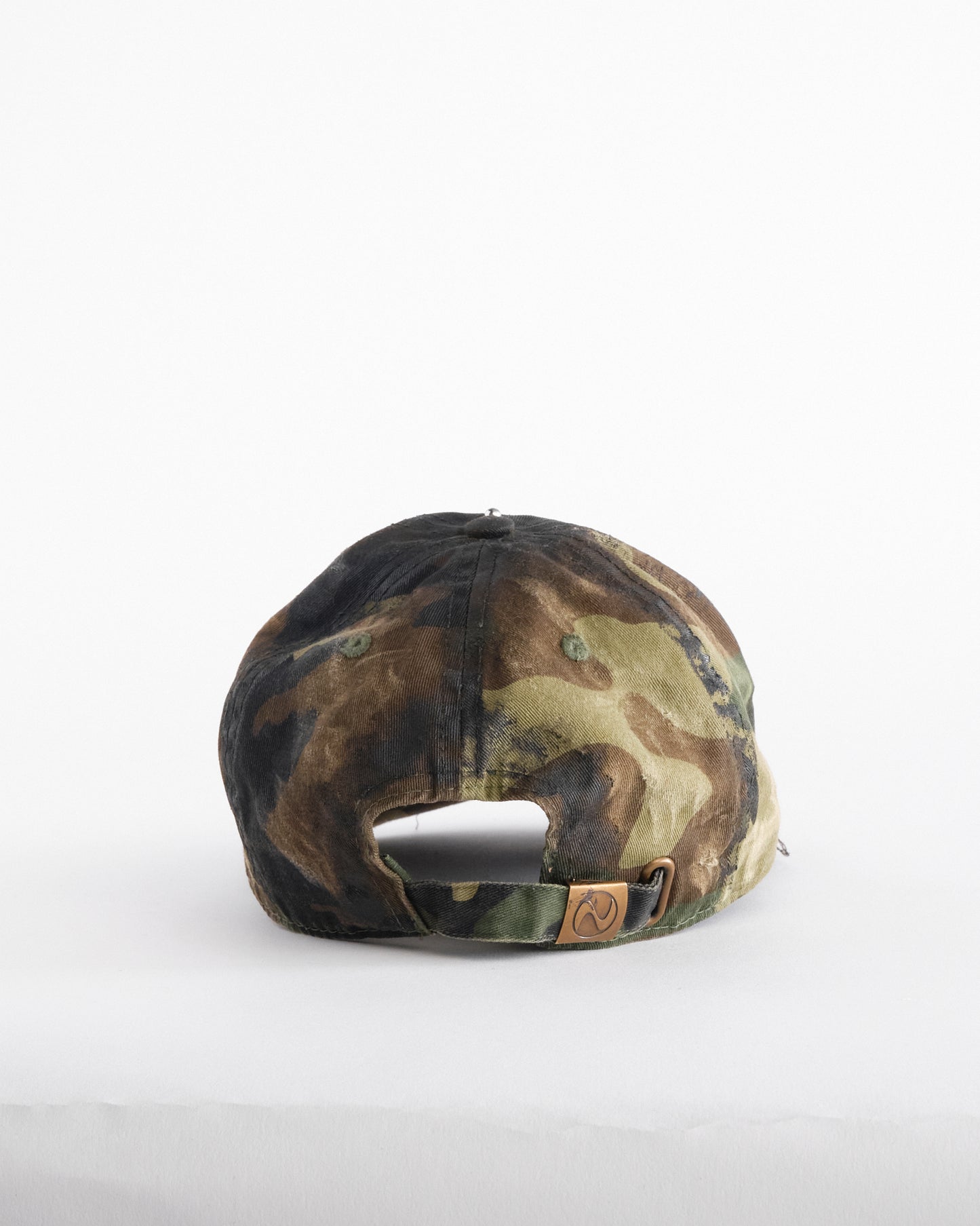 'Troops’ Green Camouflage Distressed & Pierced Hat
