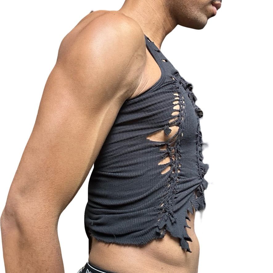 ASTROBOI* 'Andromeda' Black Twist Braided Tank Top - right 