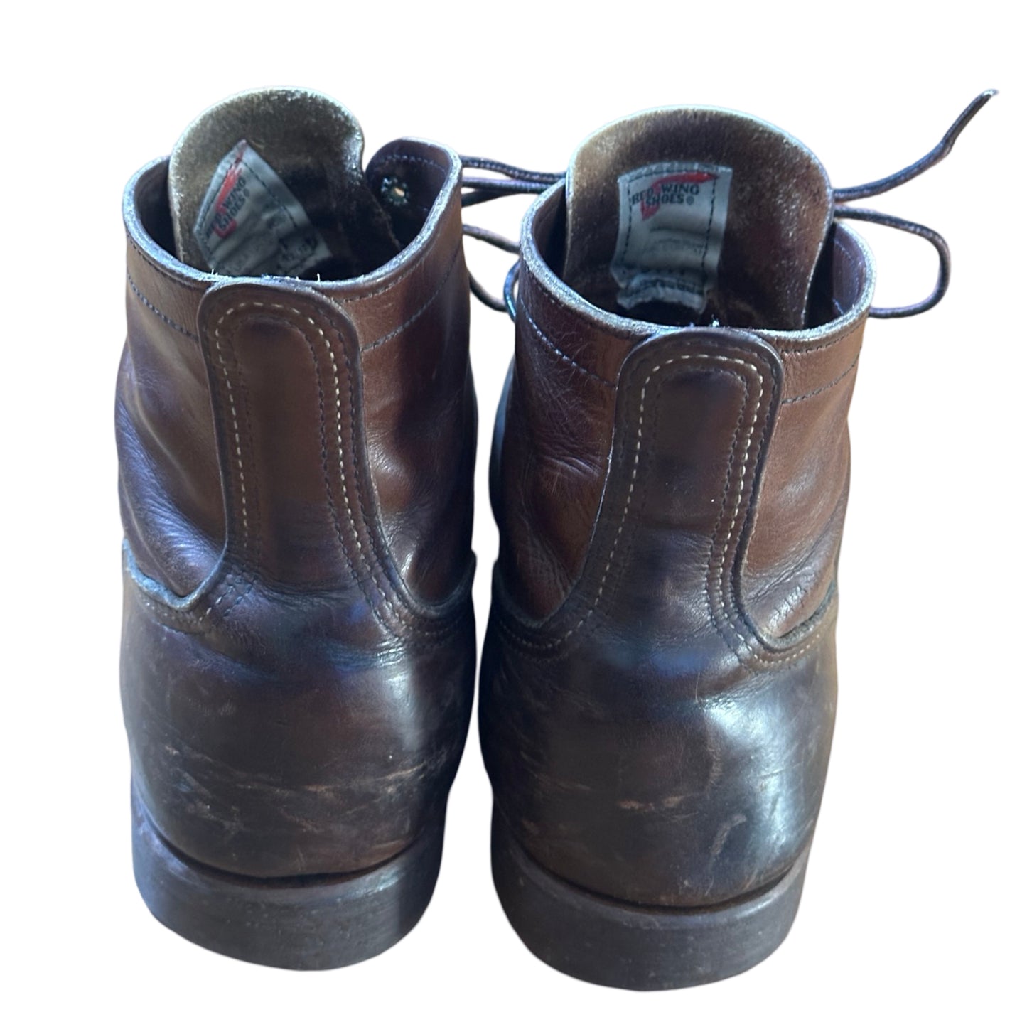 Vintage Red Wing Brown Leather Worn In Boots - 13 Men's US