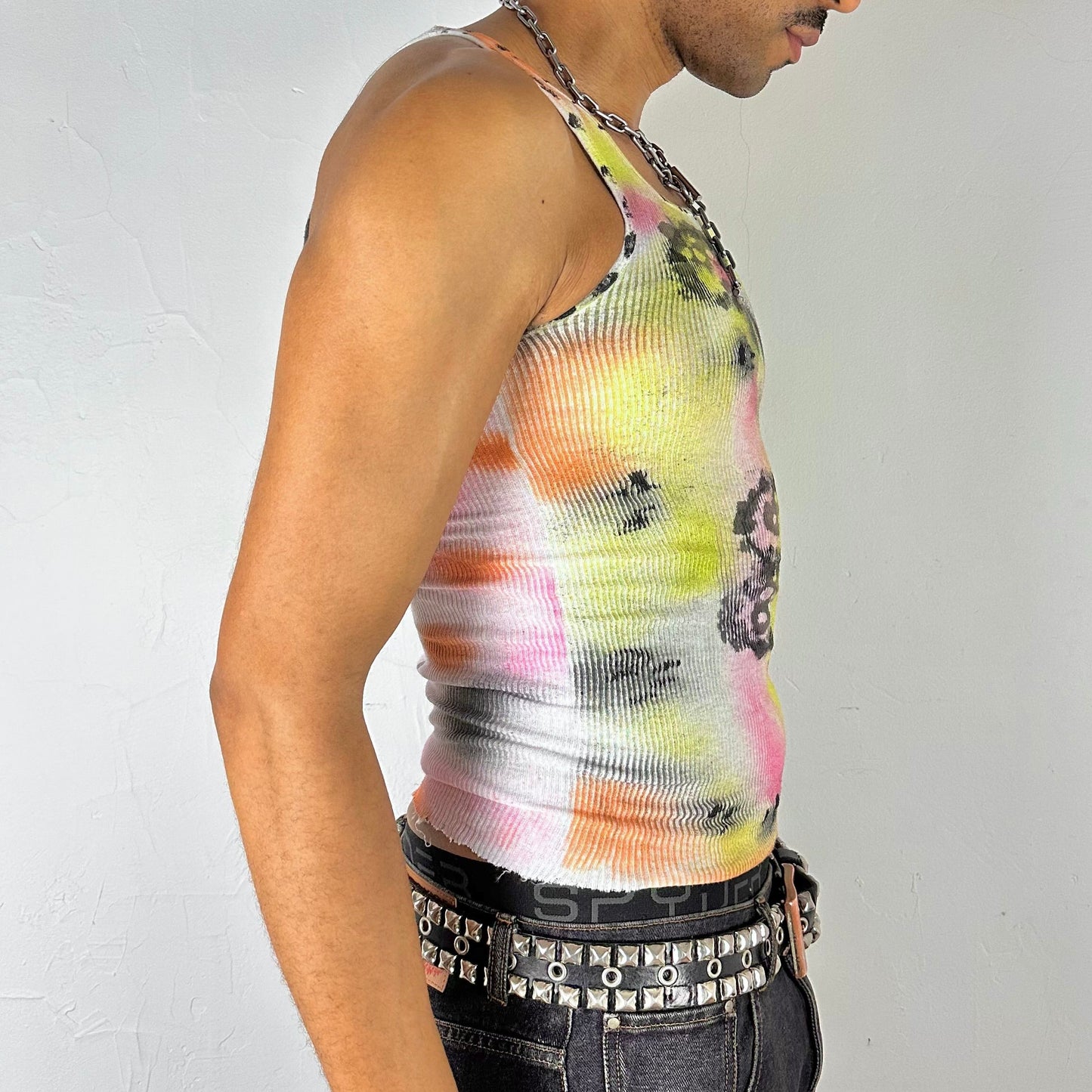 ASTROBOI* x Hanes 'Flowers' White Ribbed Graphic Tank — Small