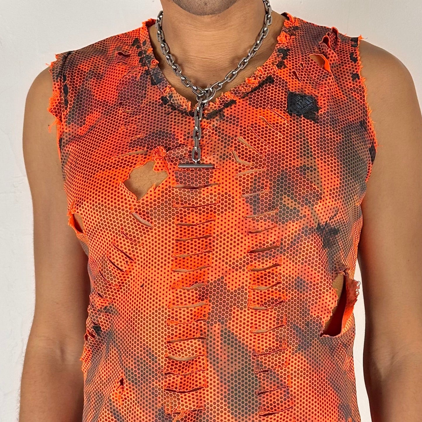 ASTROBOI* Home Depot Blaze Orange Grunge Camo Tank Top - Medium