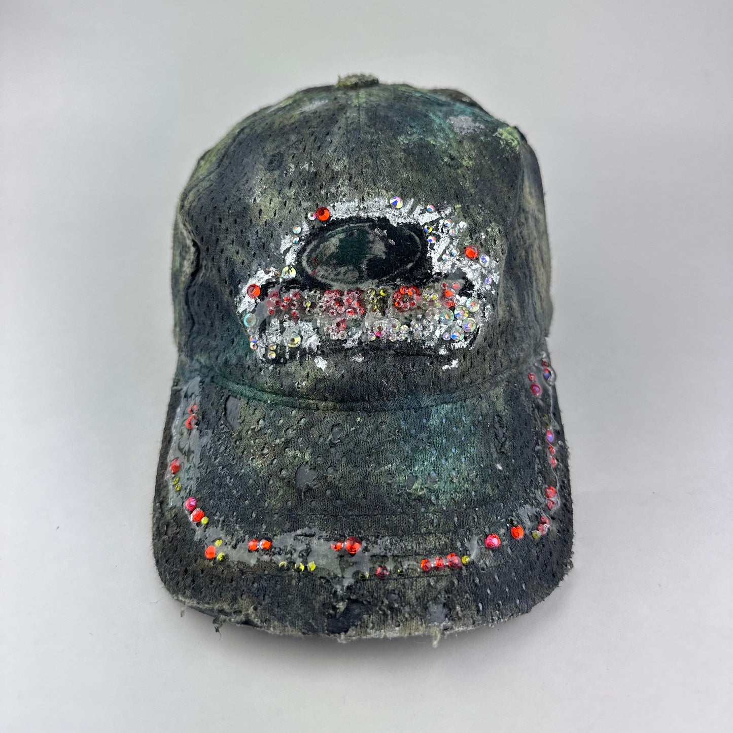 ASTROBOI* x Mossy Oak 'Moss' Green Rhinestone Mesh Hat
