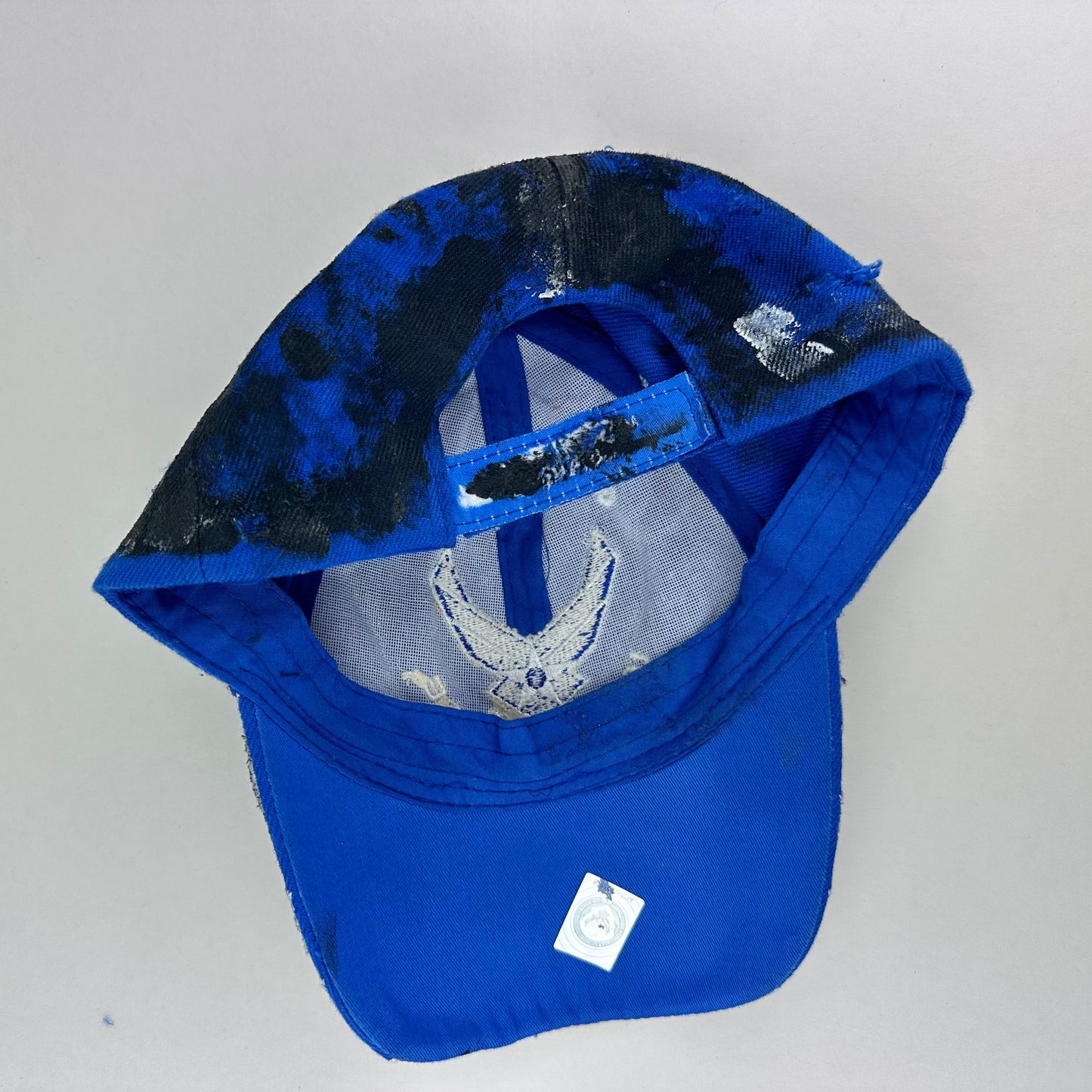 Air Force Blue & Black Distressed Rhinestone Hat