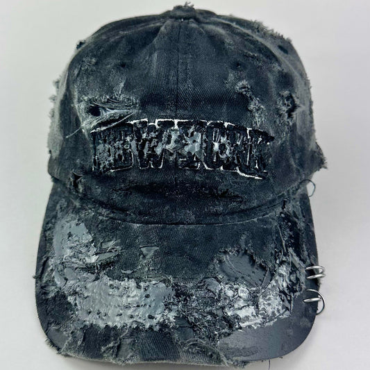ASTROBOI* 'Orion' New York Black Distressed Resin Pierced Hat