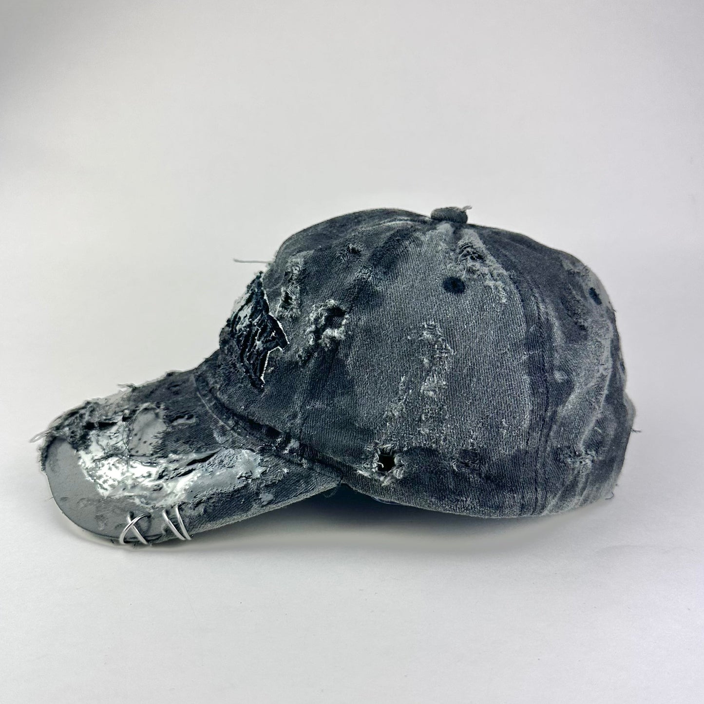 ASTROBOI* 'Orion' New York Black Distressed Resin Pierced Hat