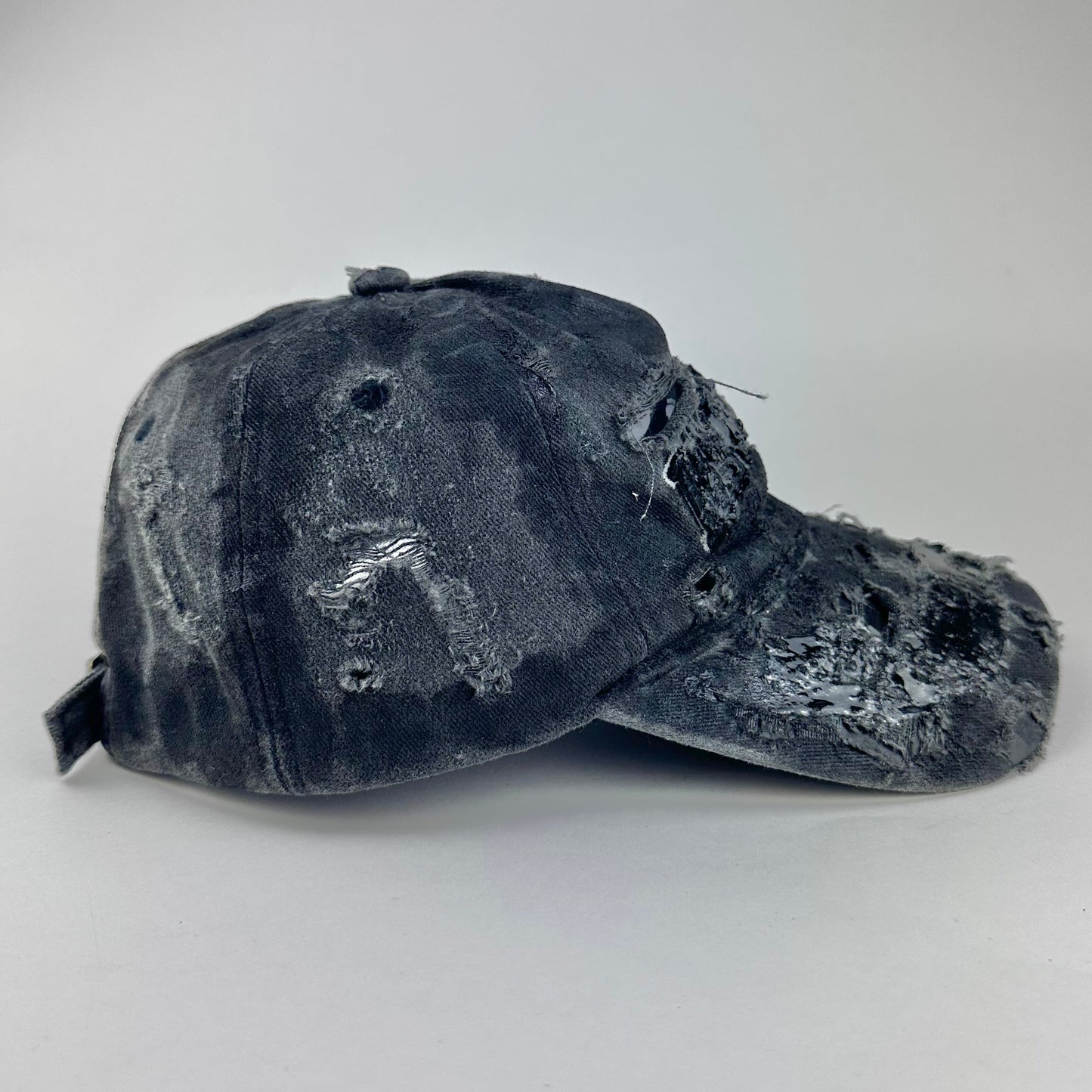 ASTROBOI* 'Orion' New York Black Distressed Resin Pierced Hat