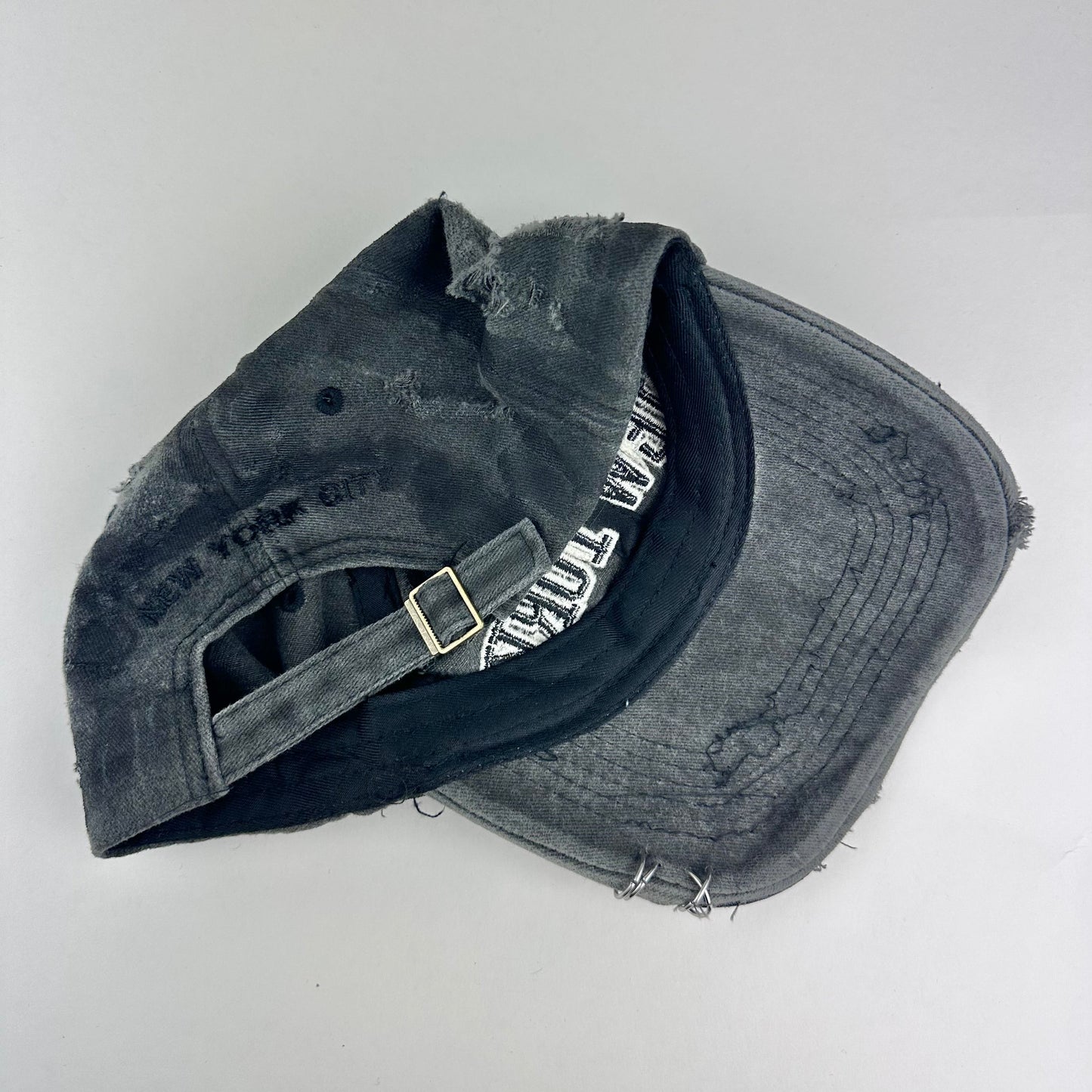 ASTROBOI* 'Orion' New York Black Distressed Resin Pierced Hat
