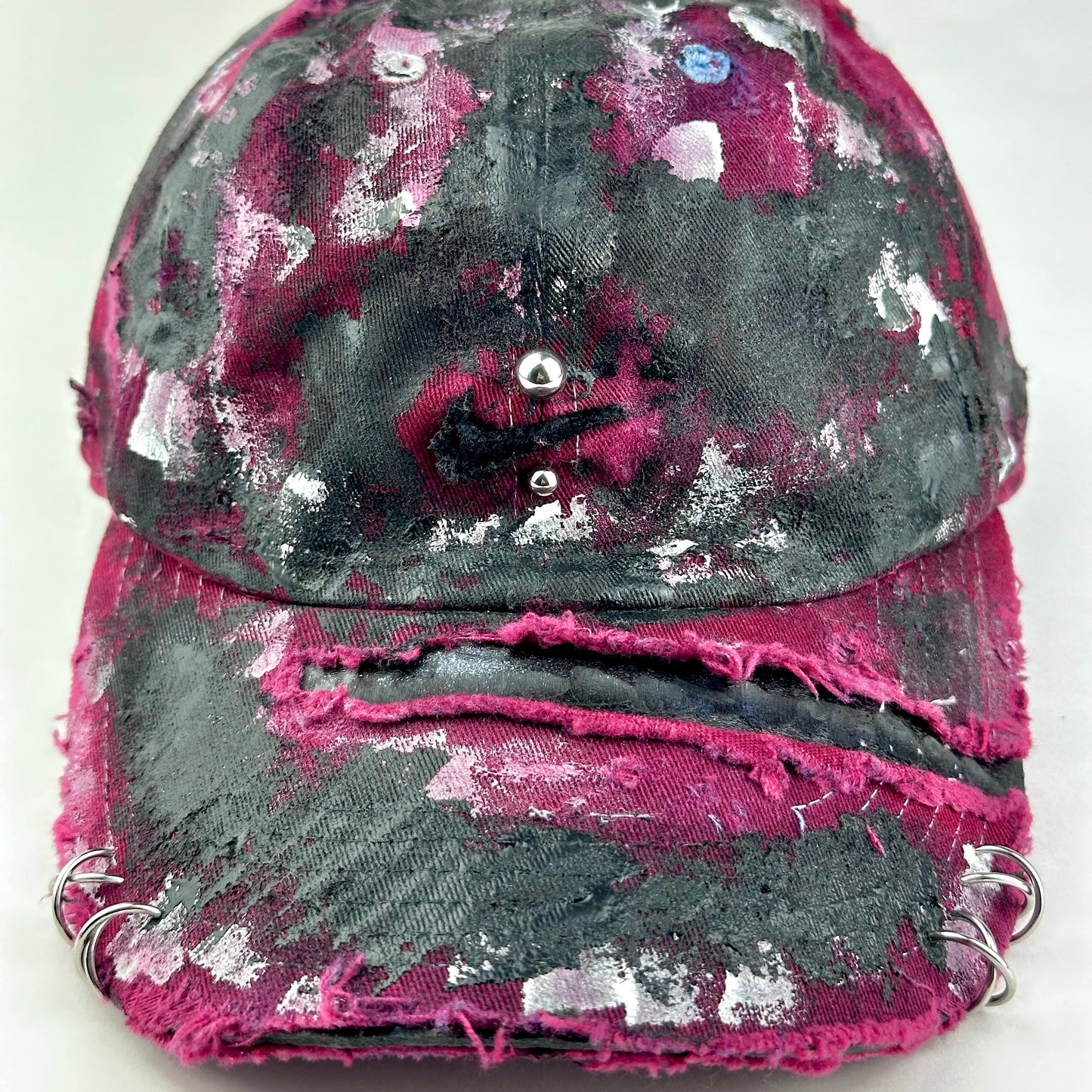 x Nike 'Crimson Redshift' Red Painted Distressed Hat
