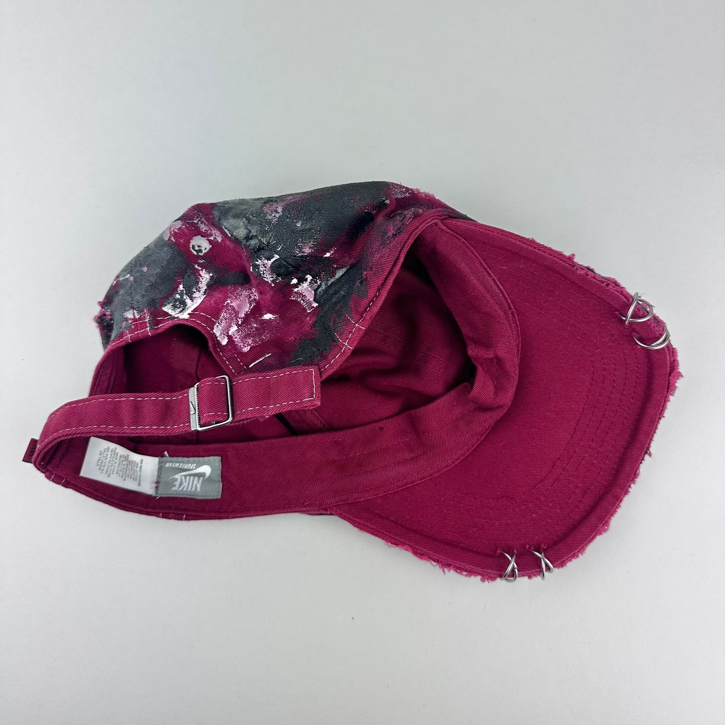 x Nike 'Crimson Redshift' Red Painted Distressed Hat