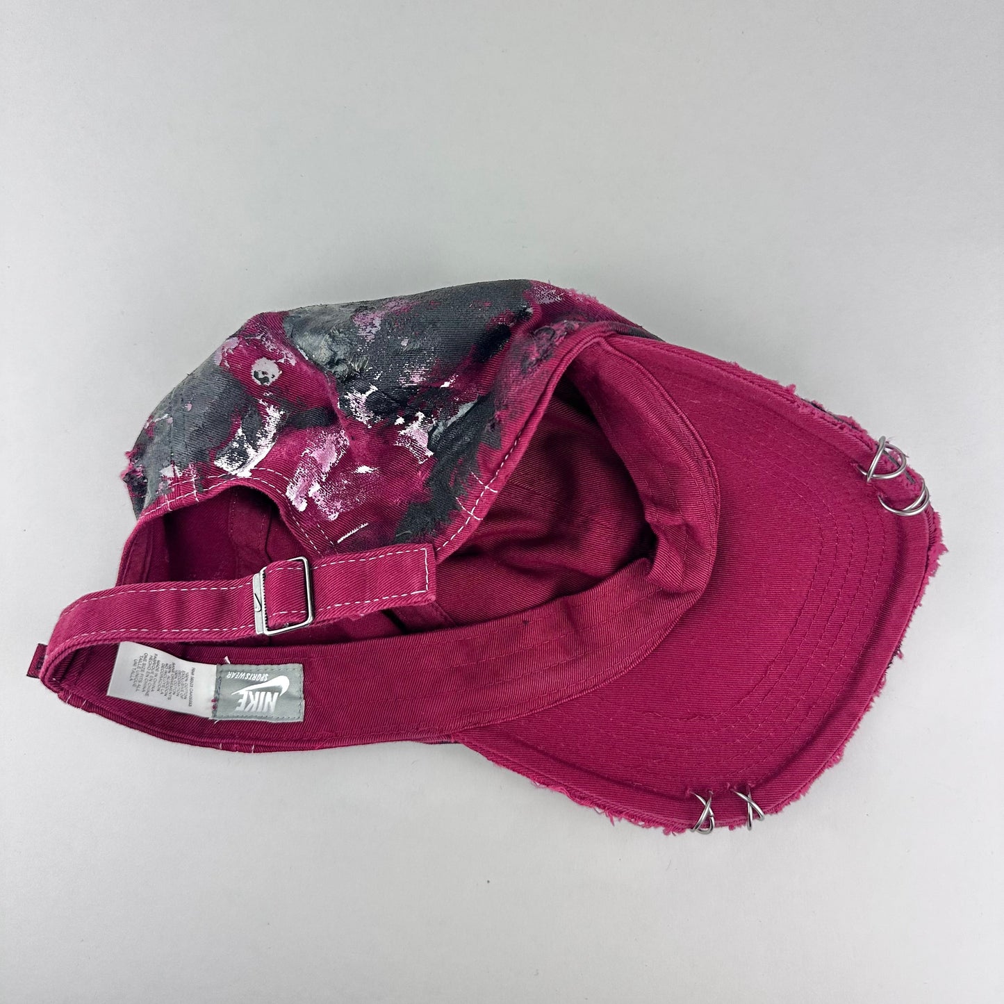 x Nike 'Crimson Redshift' Red Painted Distressed Hat