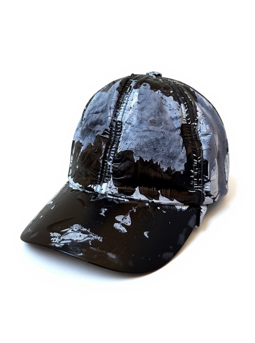 Black Nylon Painted Hat