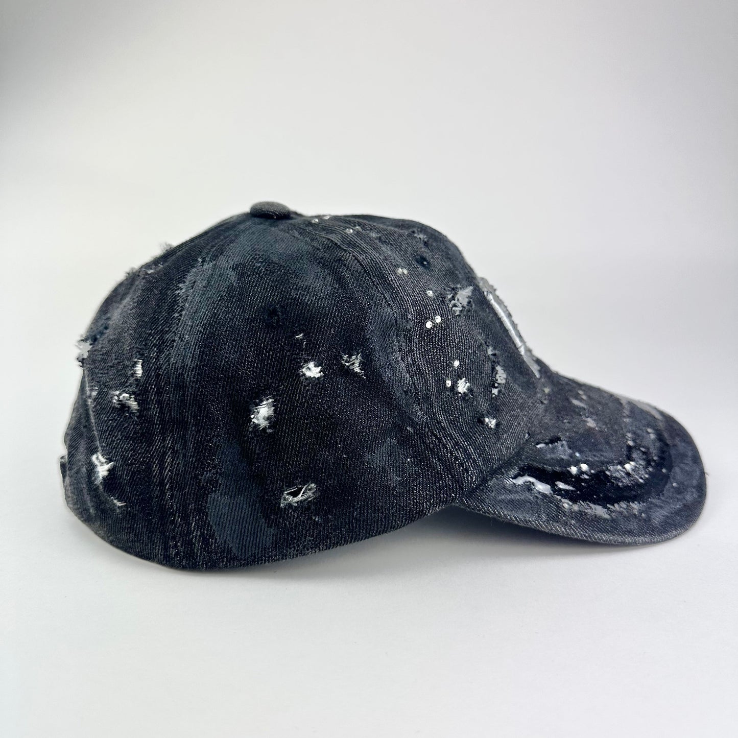 ASTROBOI* 'Onyx' New York Black Distressed Denim Rhinestone Hat
