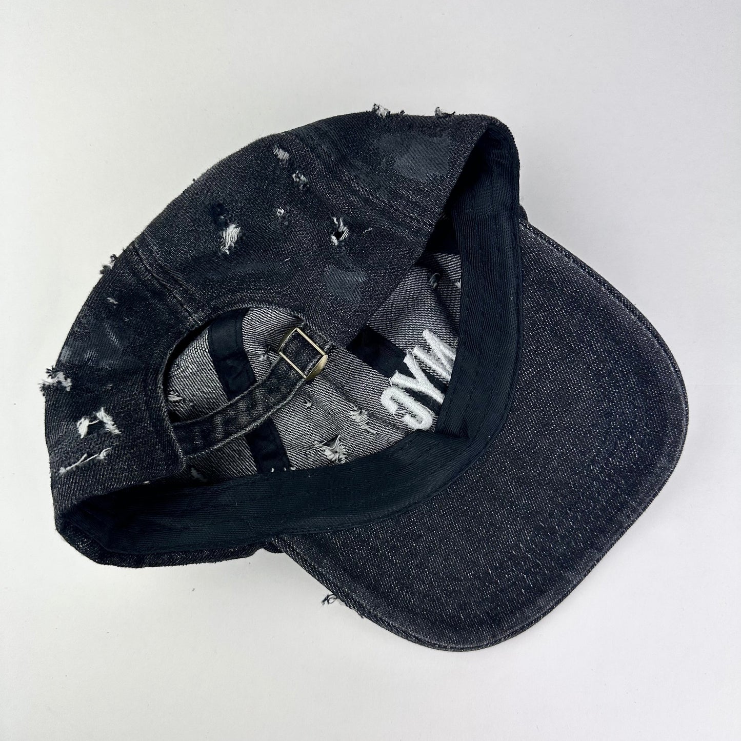 ASTROBOI* 'Onyx' New York Black Distressed Denim Rhinestone Hat