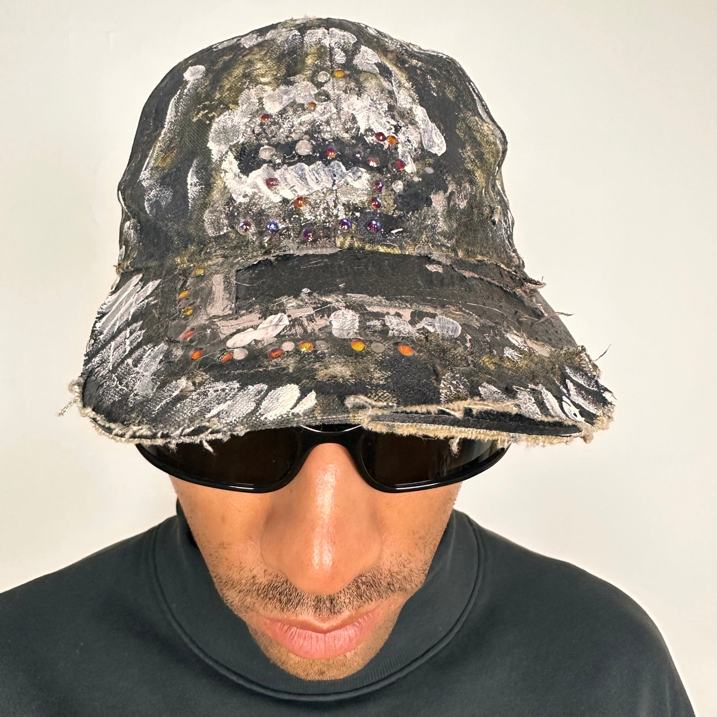 ‘This Way’ Brown/Green Camouflage Rhinestone Hat