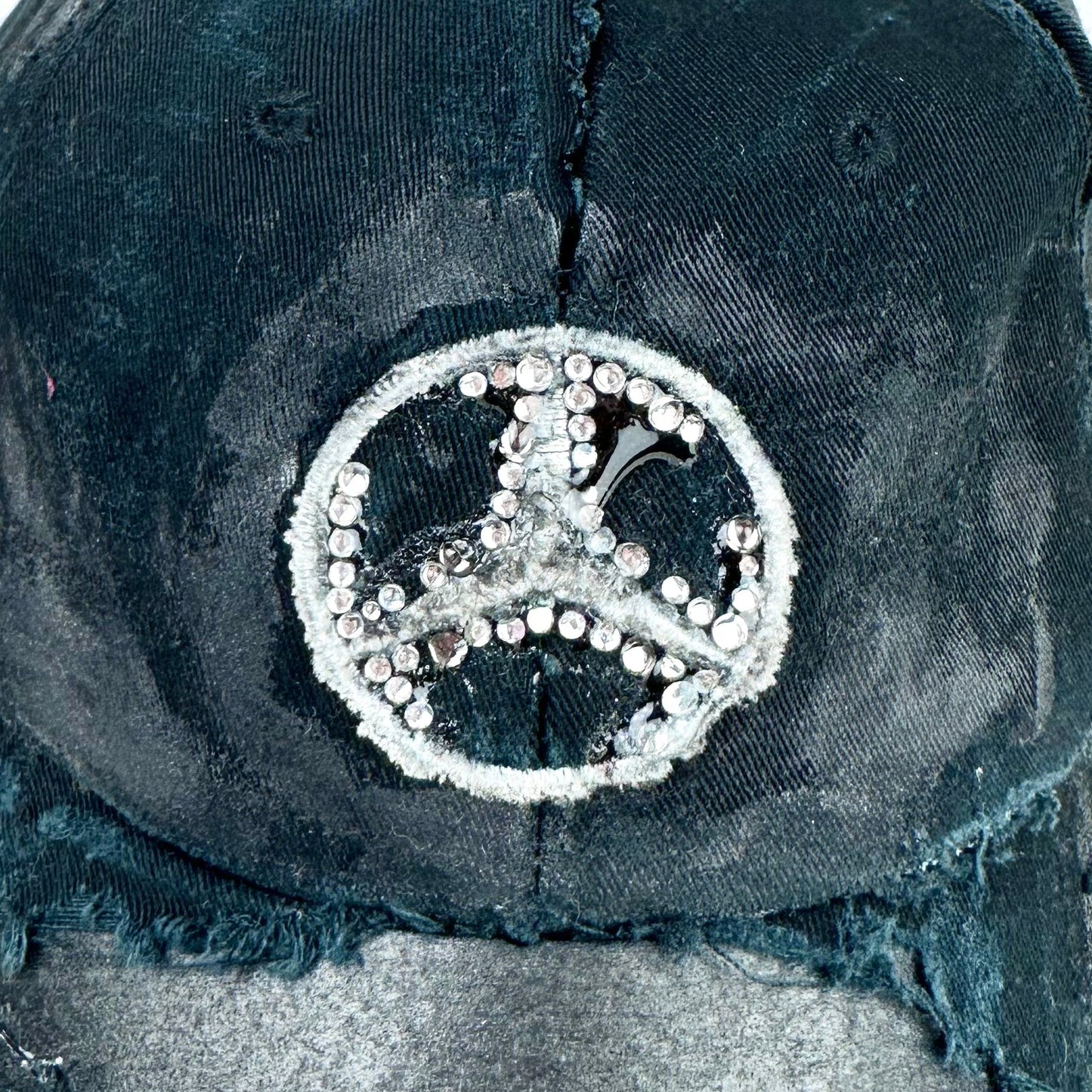 ASTROBOI* x Mercedes Rhinestone Black Distressed Hat