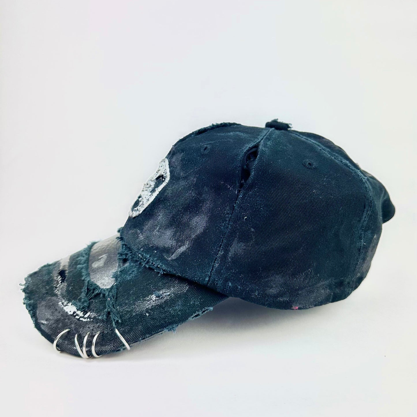 ASTROBOI* x Mercedes Rhinestone Black Distressed Hat
