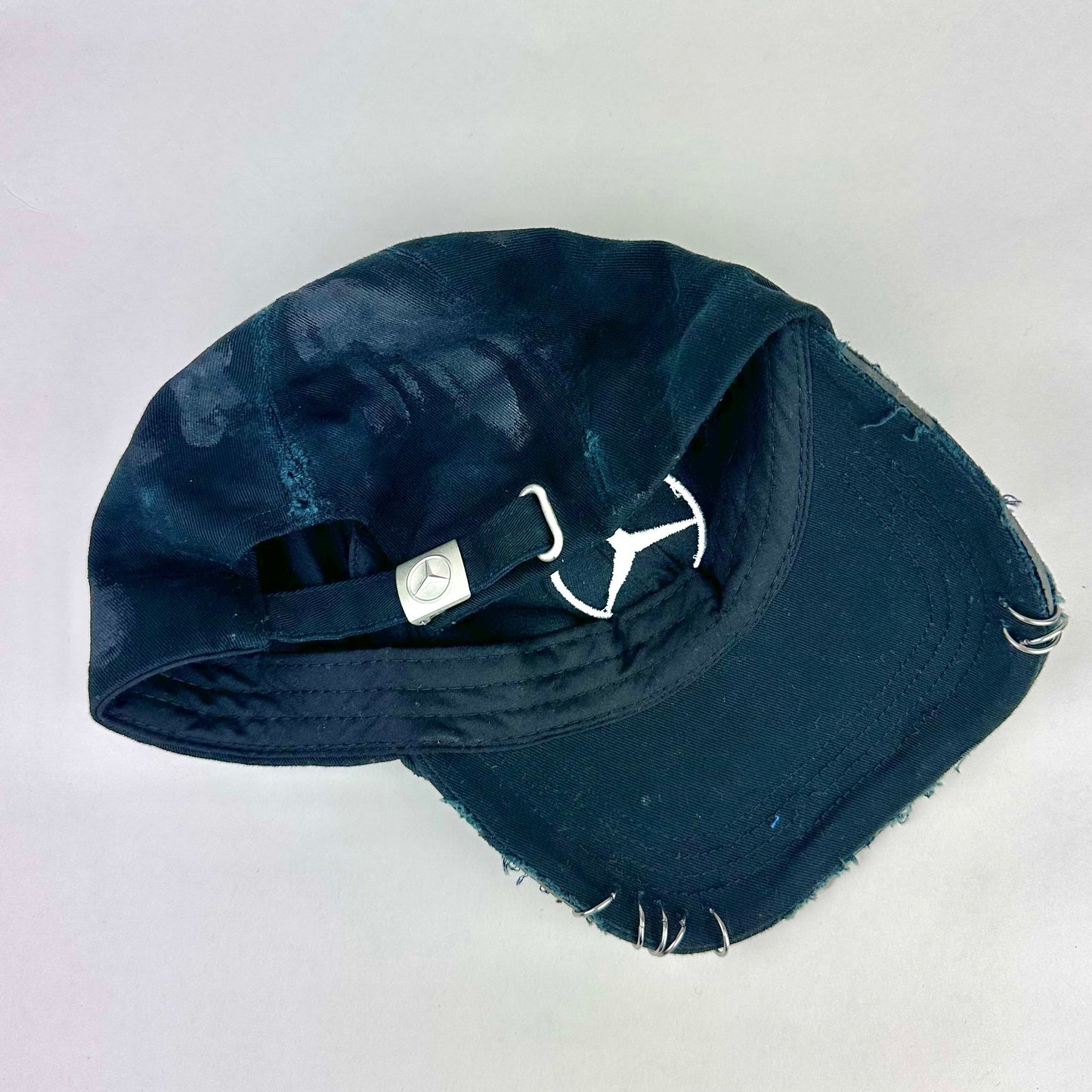 ASTROBOI* x Mercedes Rhinestone Black Distressed Hat