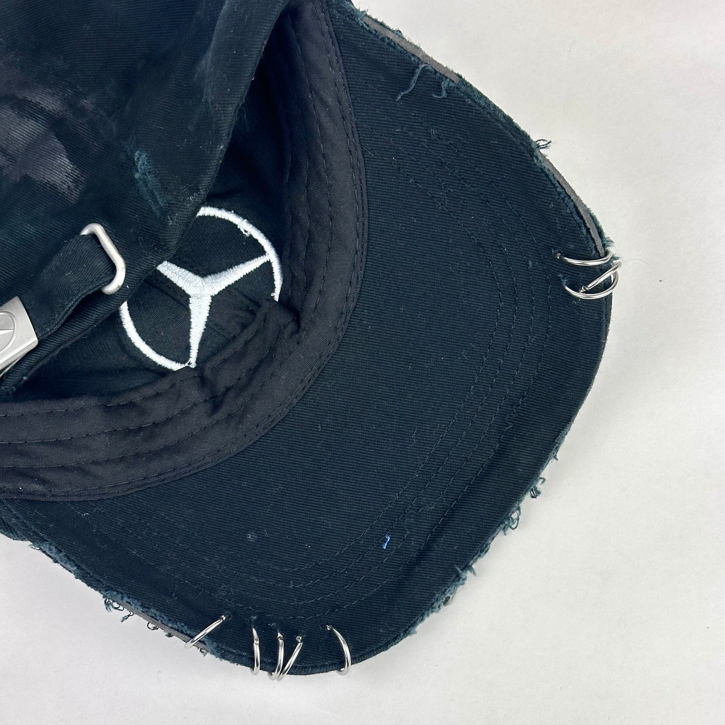 ASTROBOI* x Mercedes Rhinestone Black Distressed Hat