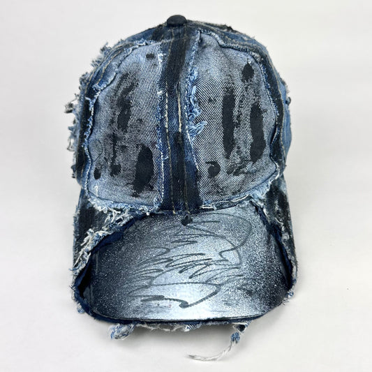 ASTROBOI* 'Denim Punk' Blue Distressed Hat