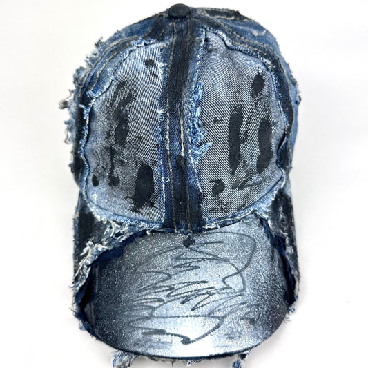 ASTROBOI* 'Denim Punk' Blue Distressed Hat