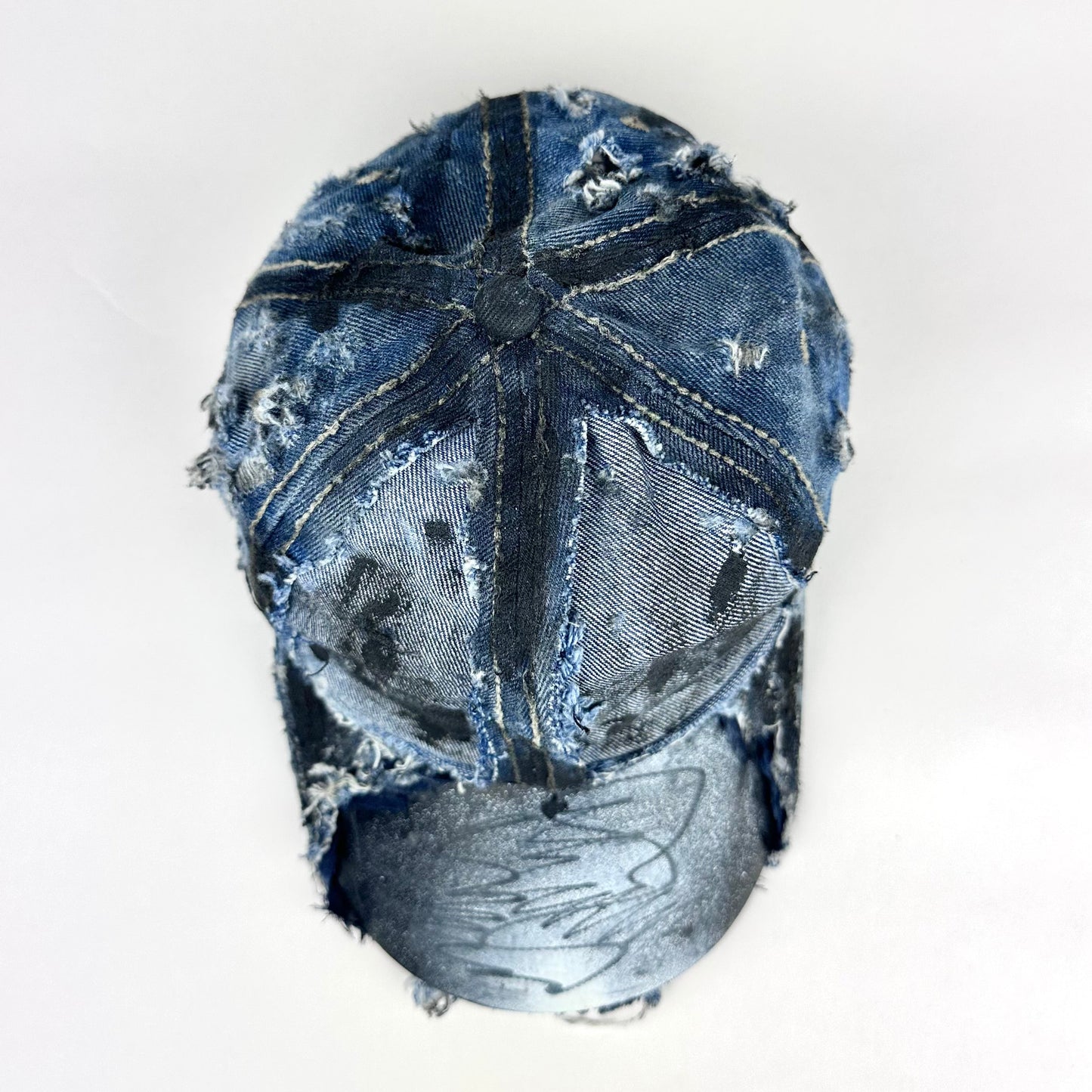 ASTROBOI* 'Denim Punk' Blue Distressed Hat