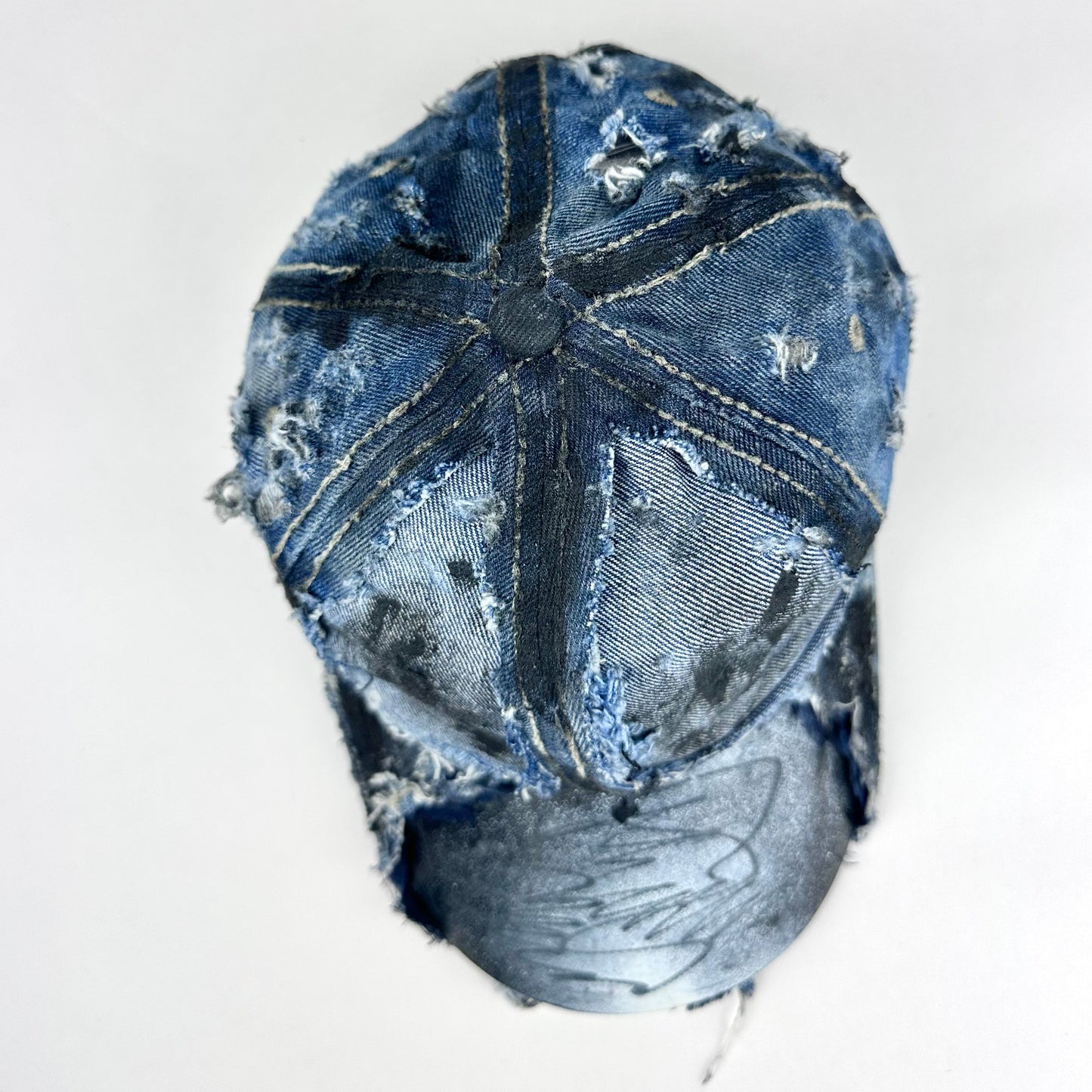 ASTROBOI* 'Denim Punk' Blue Distressed Hat