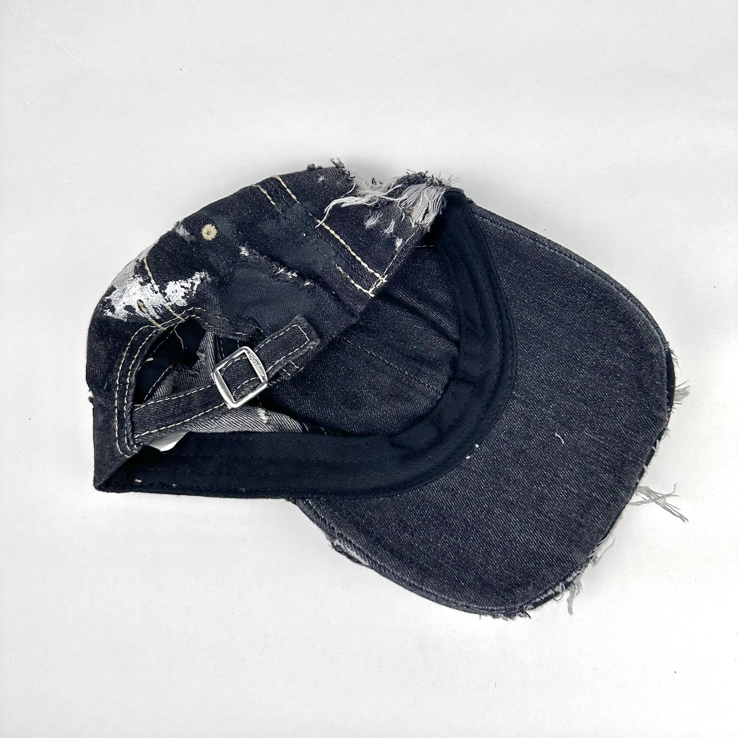 ASTROBOI* 'Neo' Black Distressed Rhinestone Denim Hat