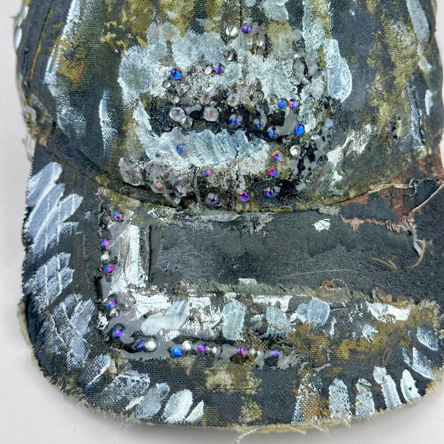 ASTROBOI* ‘This Way’ Brown/Green Camouflage Rhinestone Hat