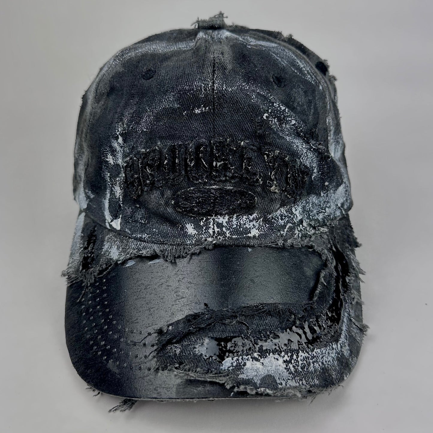 ASTROBOI* Brooklyn Painted Black Distressed Resin Hat