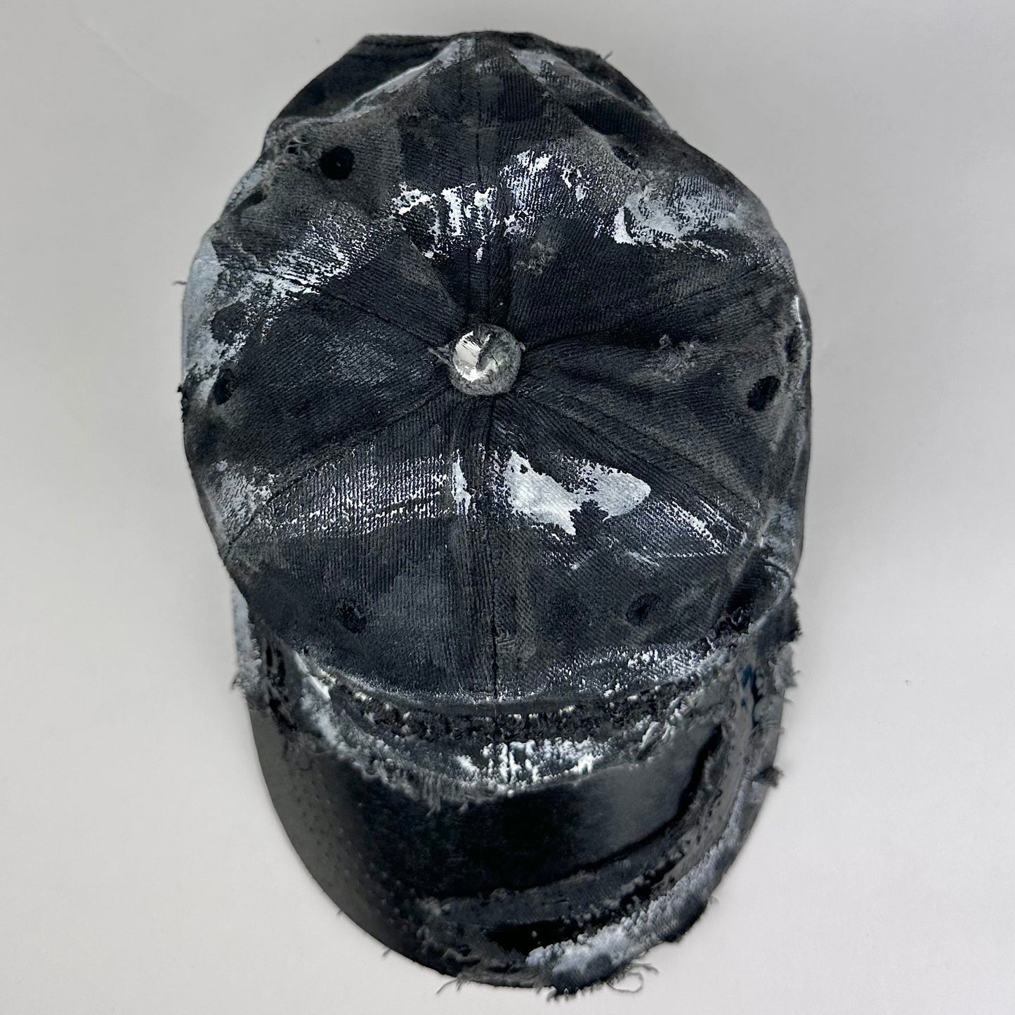 ASTROBOI* Brooklyn Painted Black Distressed Resin Hat