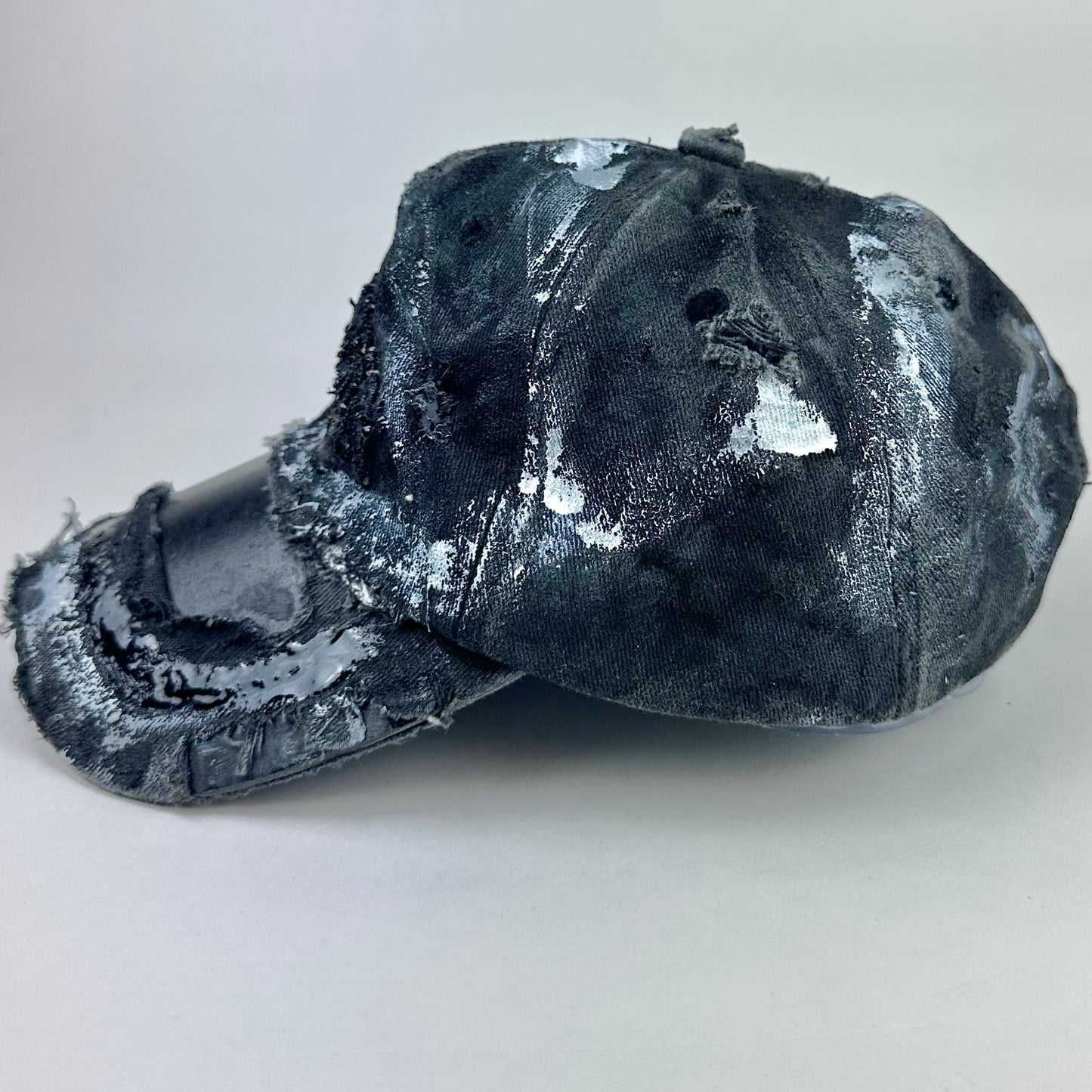 ASTROBOI* Brooklyn Painted Black Distressed Resin Hat