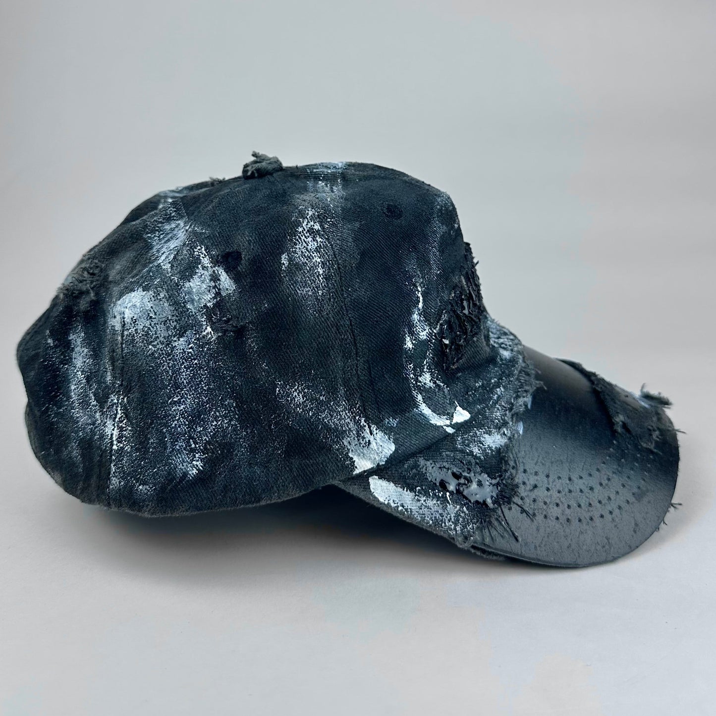 ASTROBOI* Brooklyn Painted Black Distressed Resin Hat