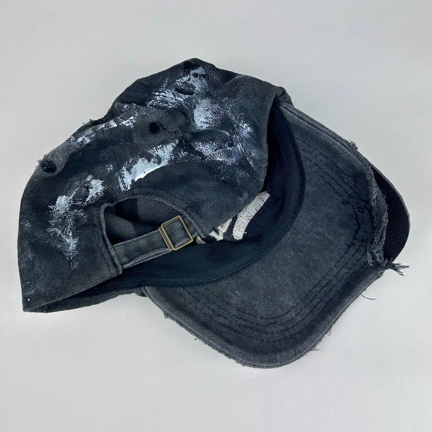 ASTROBOI* Brooklyn Painted Black Distressed Resin Hat