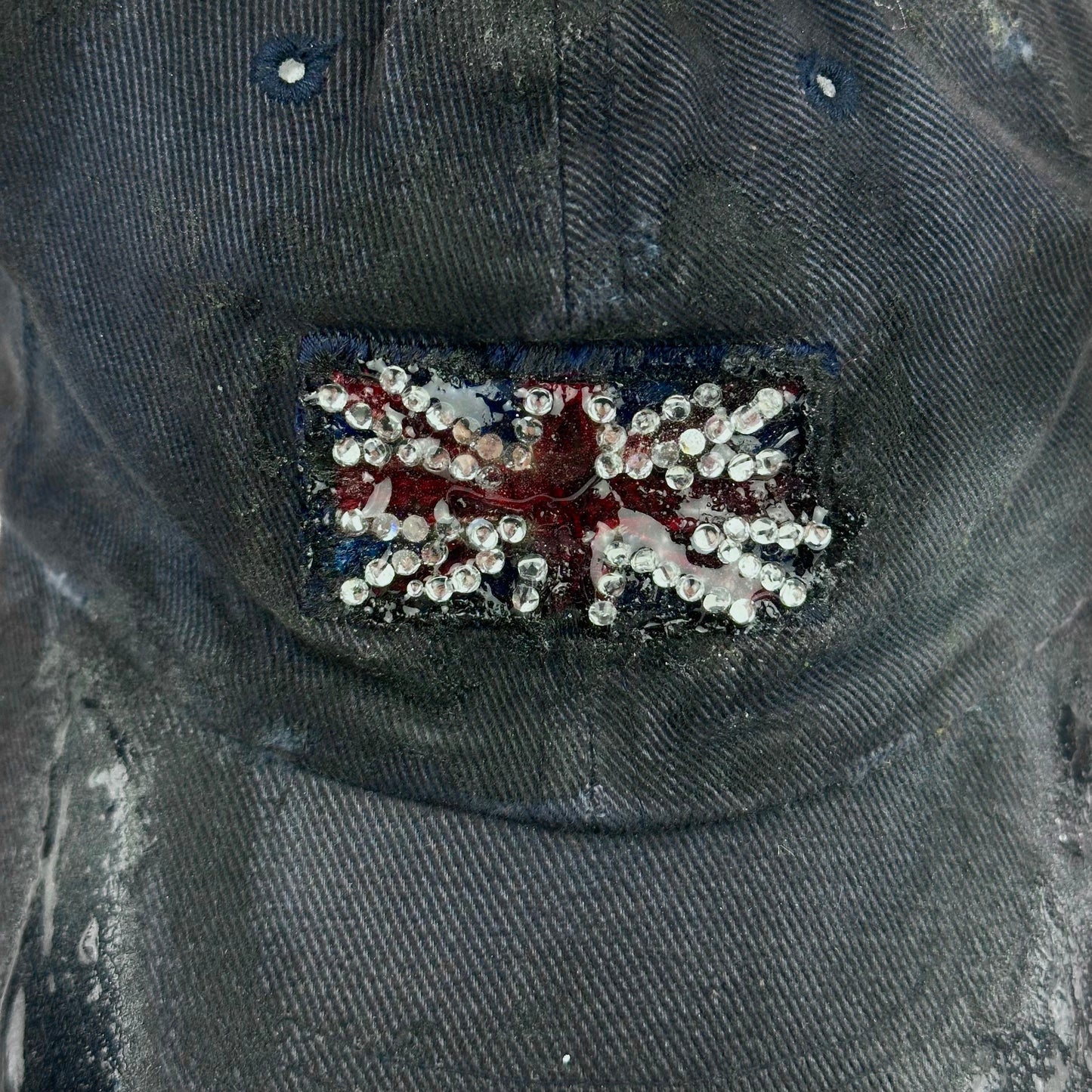 ASTROBOI* 'London Rain' Navy Distressed Union Jack Resin Pierced Hat