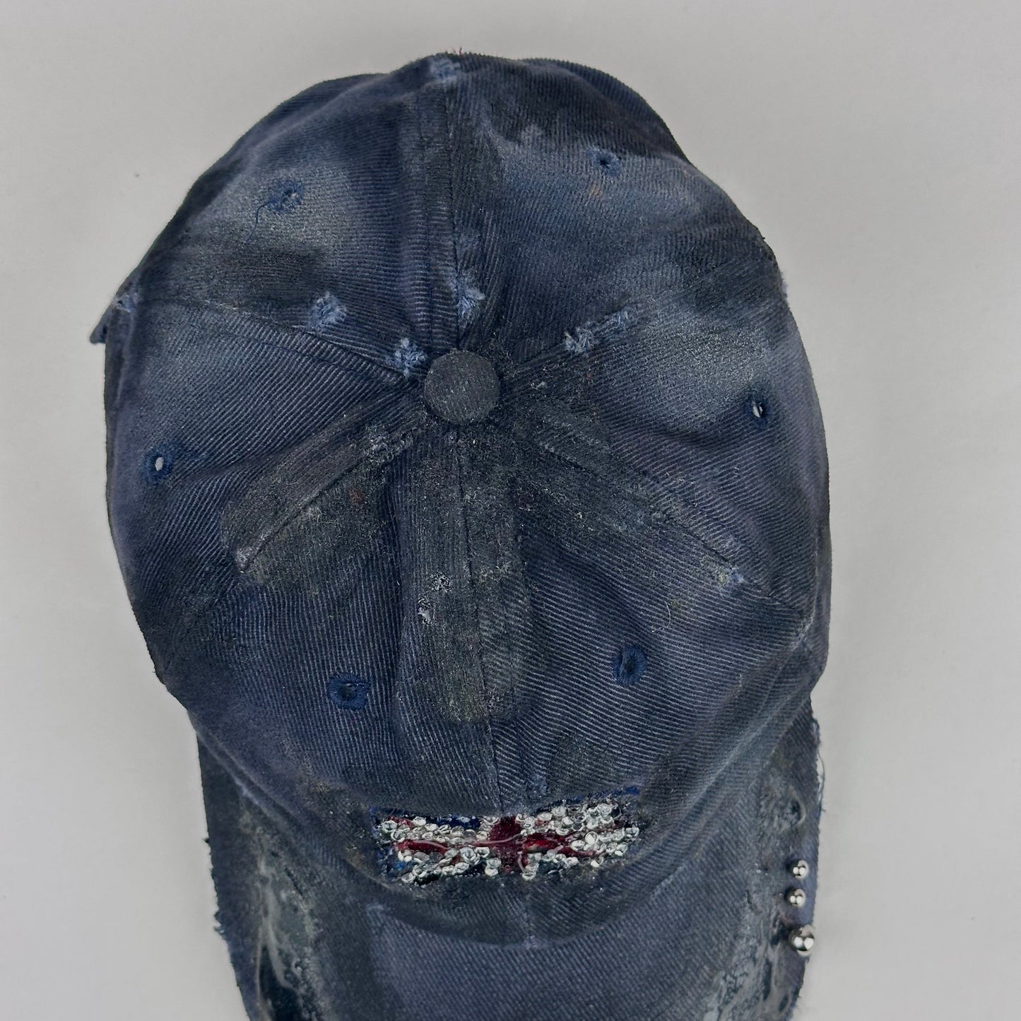 ASTROBOI* 'London Rain' Navy Distressed Union Jack Resin Pierced Hat
