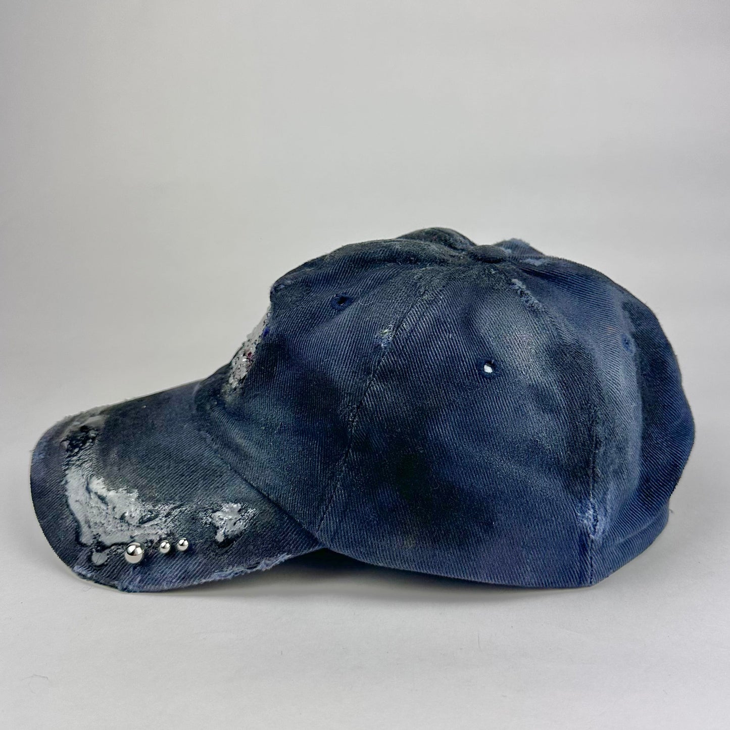 ASTROBOI* 'London Rain' Navy Distressed Union Jack Resin Pierced Hat