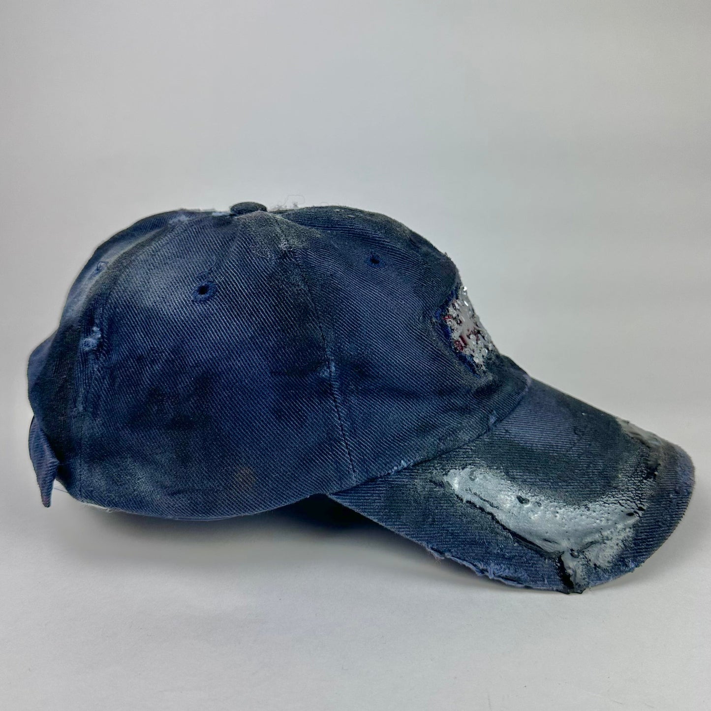 ASTROBOI* 'London Rain' Navy Distressed Union Jack Resin Pierced Hat