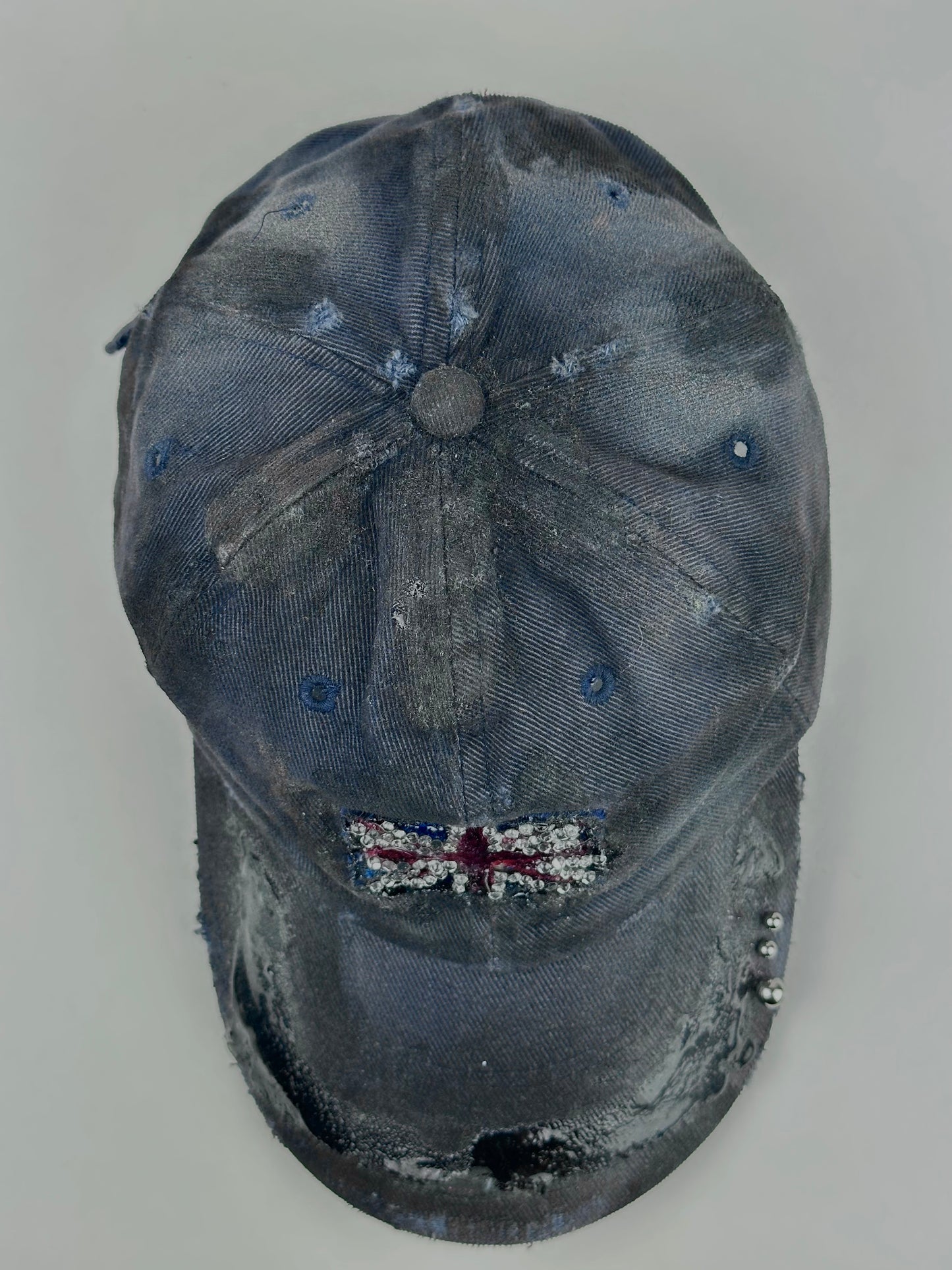 ASTROBOI* 'London Rain' Navy Distressed Union Jack Resin Pierced Hat