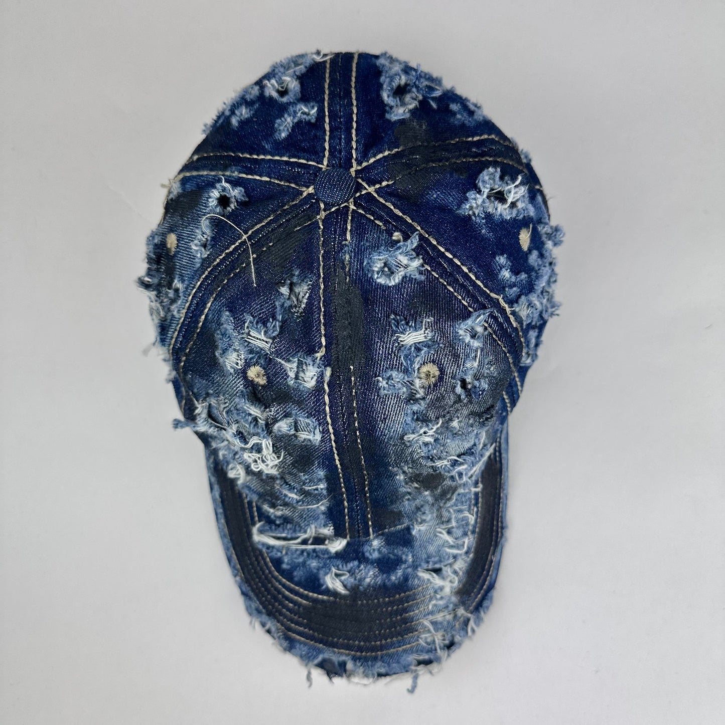 ASTROBOI* Distressed Denim Mid Blue & Black Streetwear Cap