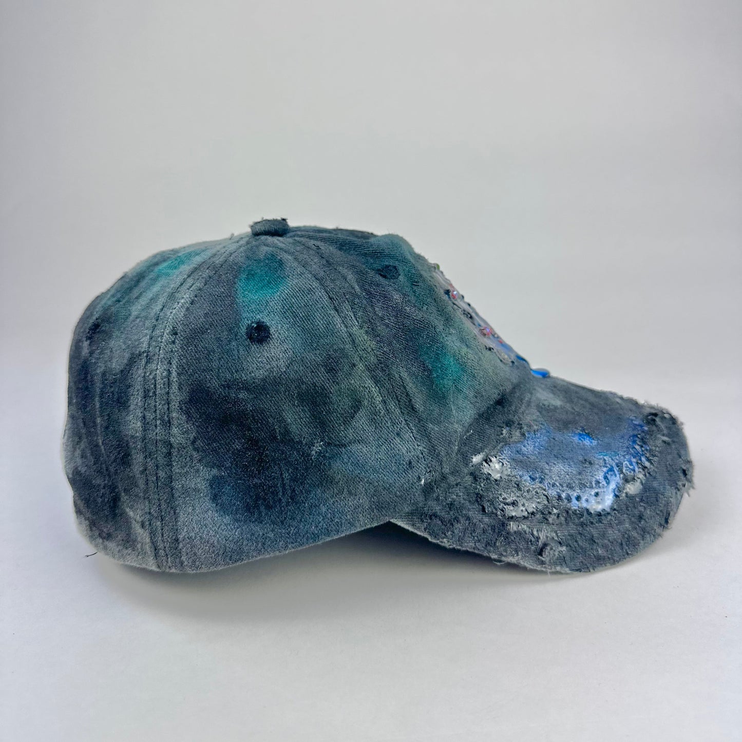 ASTROBOI* 'Enchanted' Black Distressed Rhinestone Resin Hat