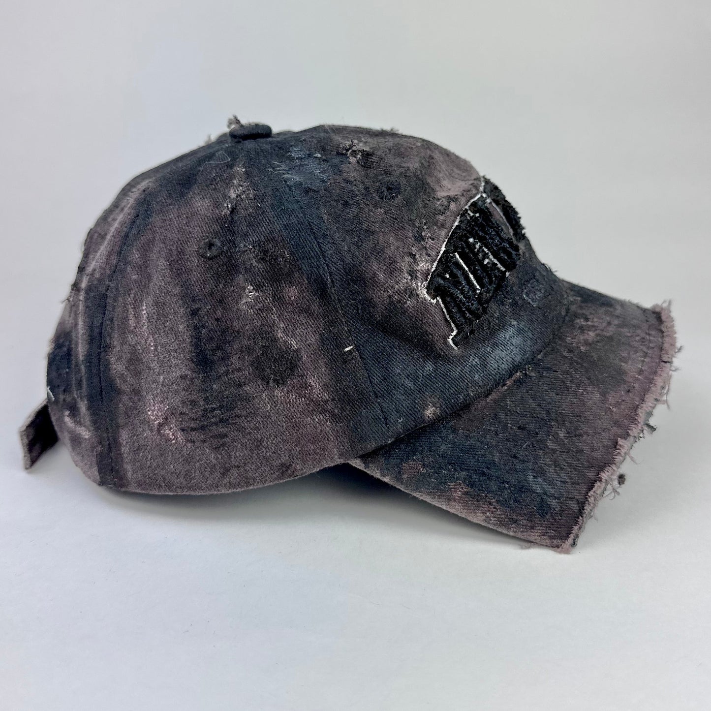 ASTROBOI* 'Joe Dirt' NEW YORK Brown & Black Distressed Half Visor Hat