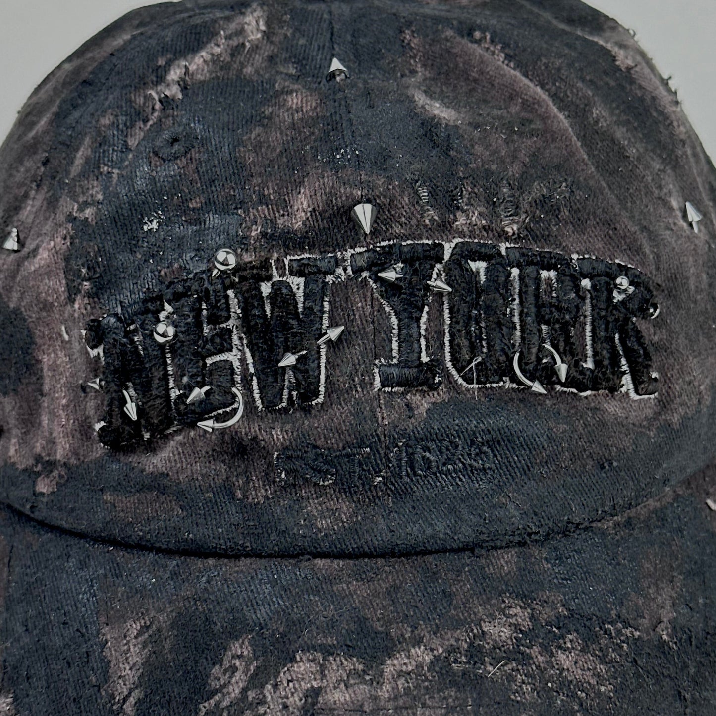 ASTROBOI* NEW YORK 'Soil' Brown & Black Distressed Pierced Hat