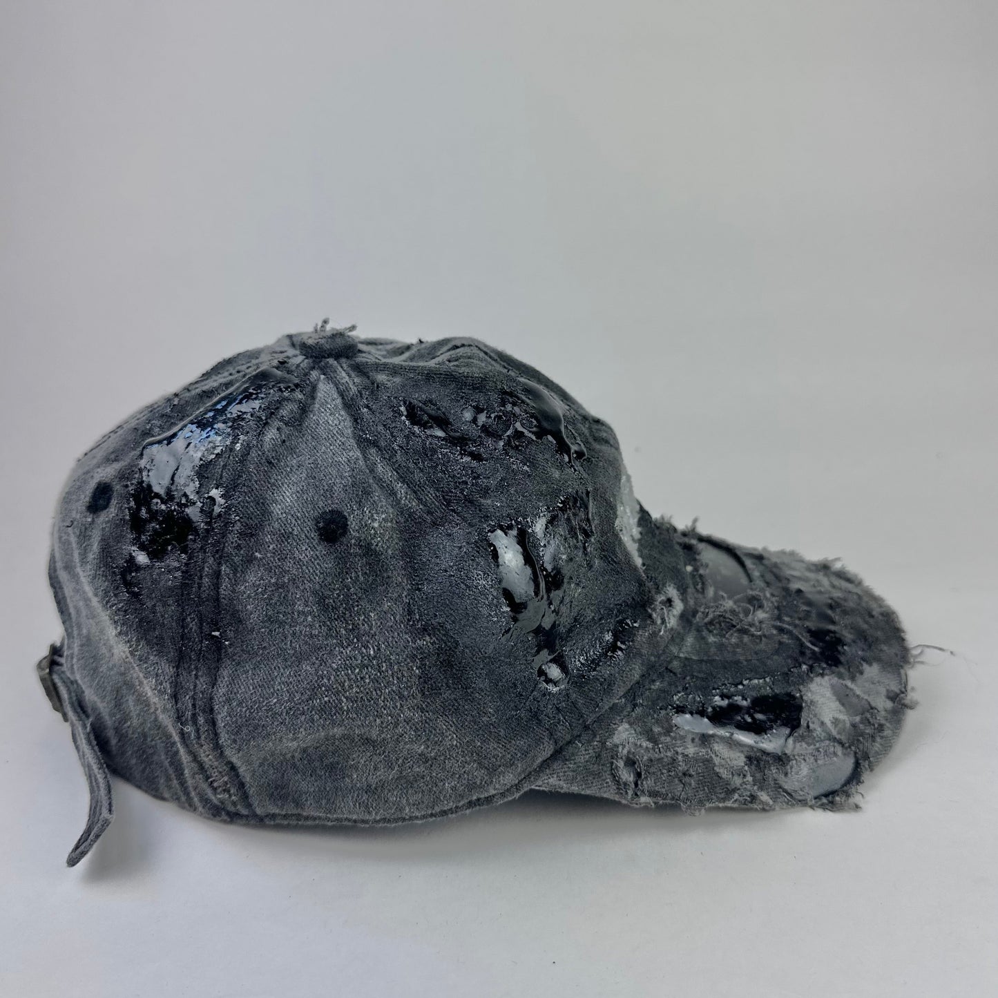 ASTROBOI* 'Muddy Paris' Distressed Resin & Rhinestone Black Hat