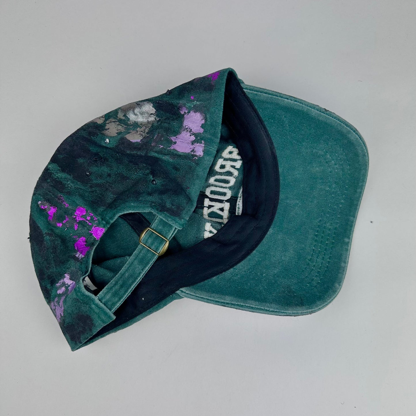 ASTROBOI* 'Paint Slab' Green/Black Distressed Resin Dad Hat