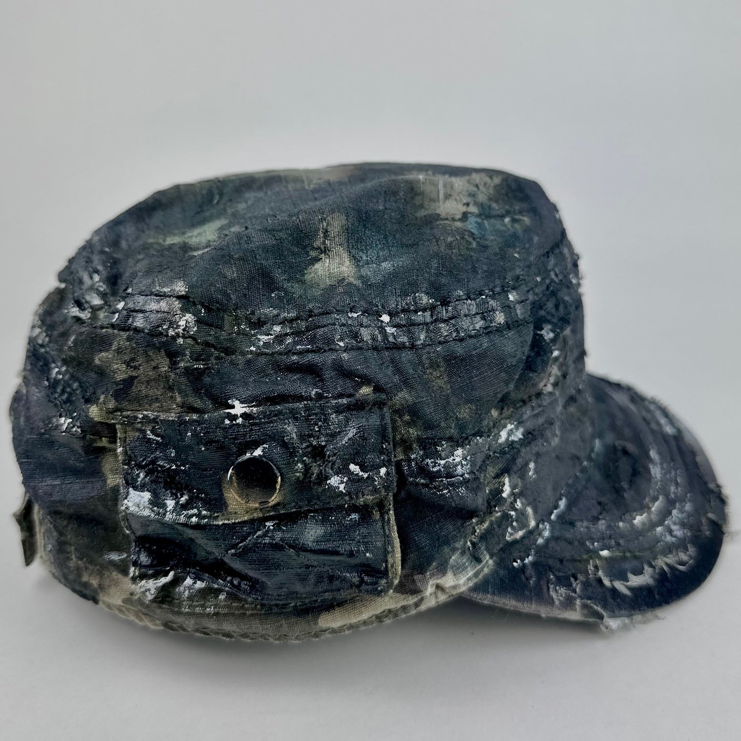 ASTROBOI* Retro Green Distressed Camouflage Painted Hat