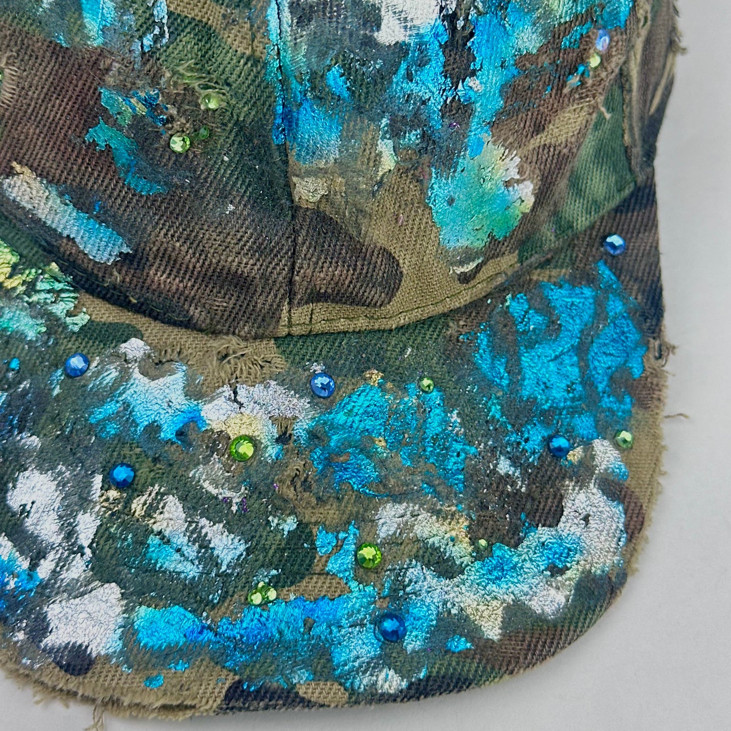 'Luther' Brown Camouflage Metallic Rhinestone Hat