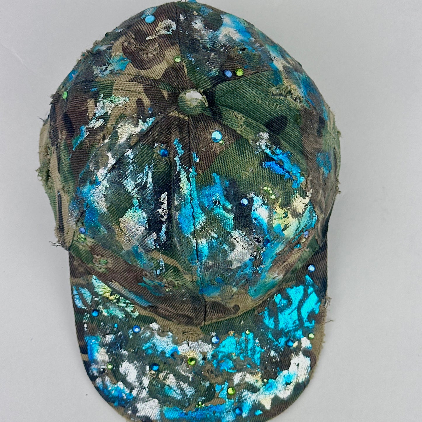 'Luther' Brown Camouflage Metallic Rhinestone Hat