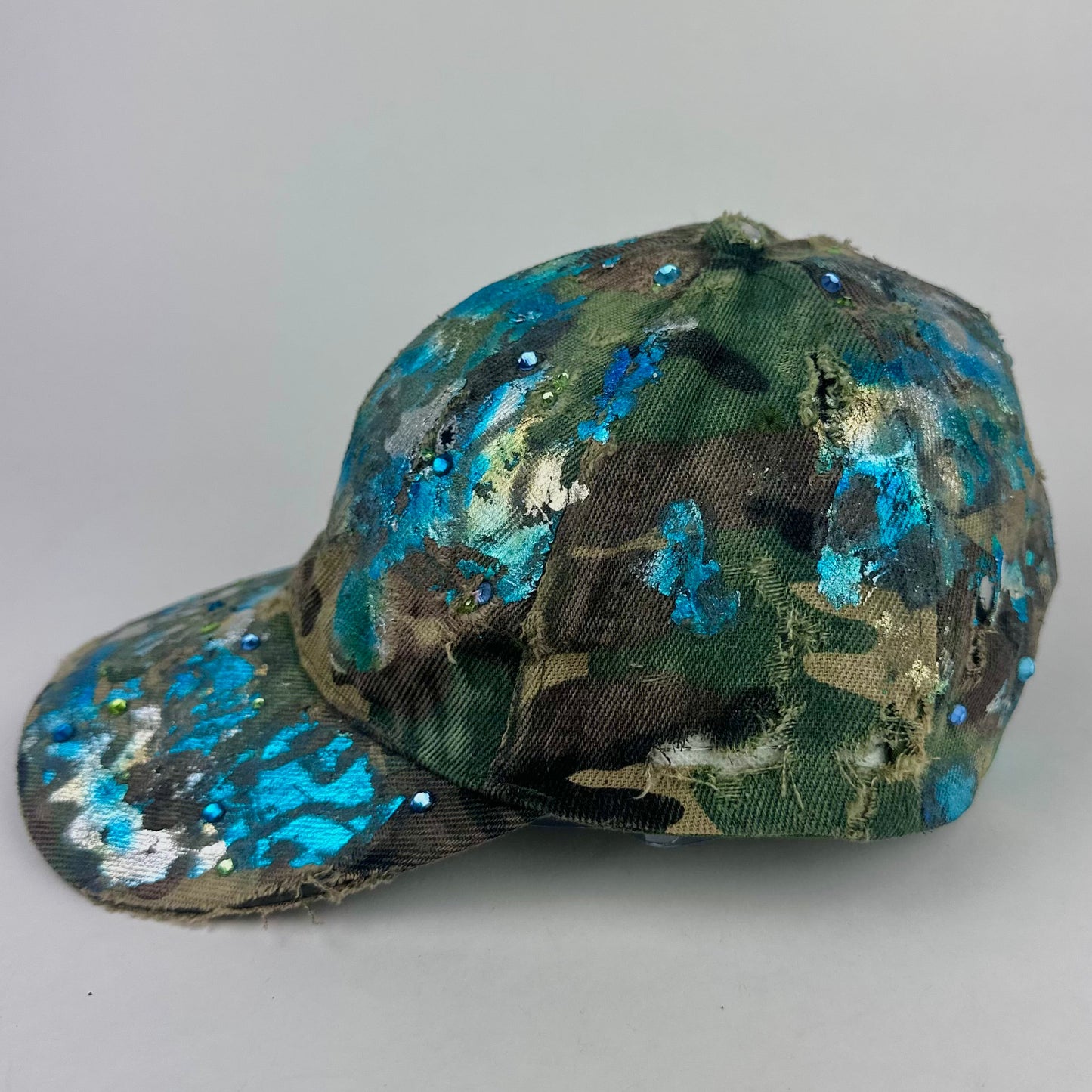 'Luther' Brown Camouflage Metallic Rhinestone Hat