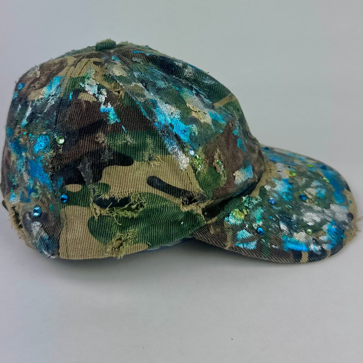 'Luther' Brown Camouflage Metallic Rhinestone Hat